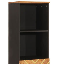 Badschrank Braun und Schwarz 38x33,5x160 cm Massivholz Mango