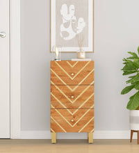 Beistellschrank Braun und Schwarz 40x33,5x75 Massivholz Mango