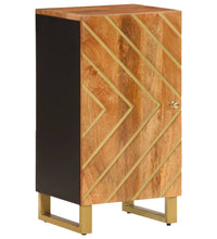 Beistellschrank Braun und Schwarz 40x33,5x75 Massivholz Mango