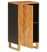 Beistellschrank Braun und Schwarz 40x33,5x75 Massivholz Mango