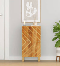 Beistellschrank Braun und Schwarz 40x33,5x75 Massivholz Mango