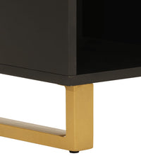 Beistellschrank Braun und Schwarz 80x33,5x75 Massivholz Mango