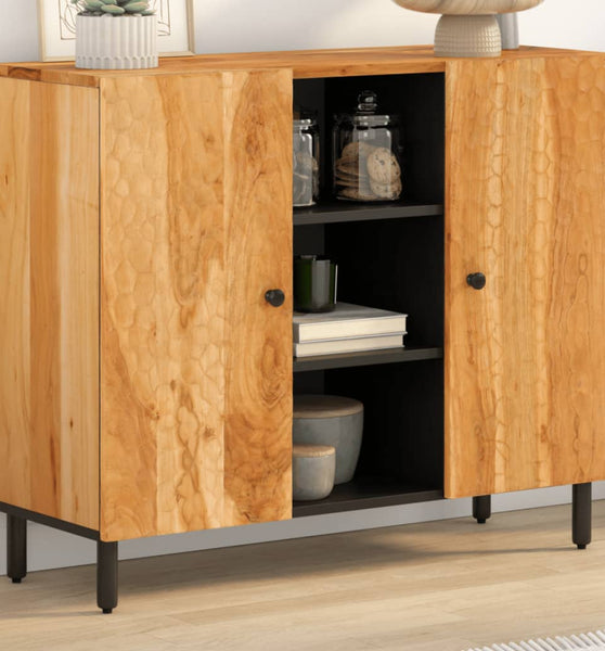 Beistellschrank 90x33x75 cm Massivholz Akazie