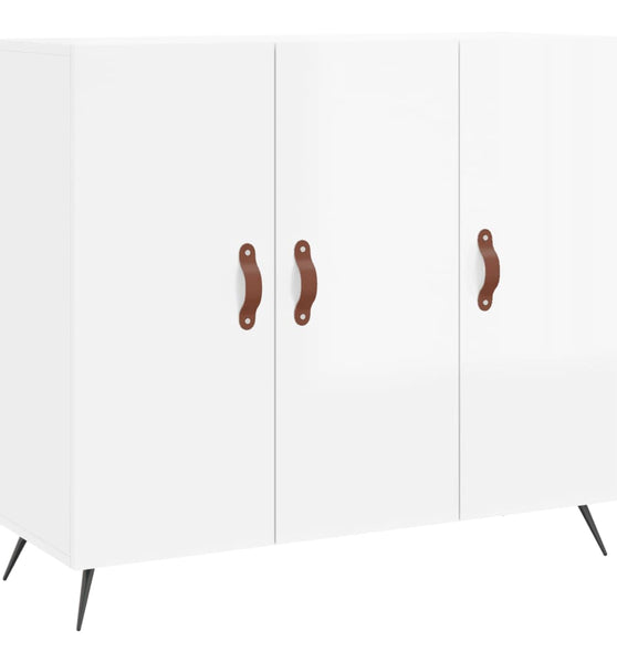 Sideboard Hochglanz-Weiß 90x34x80 cm Holzwerkstoff