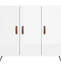Sideboard Hochglanz-Weiß 90x34x80 cm Holzwerkstoff