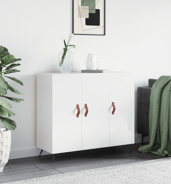Sideboard Hochglanz-Weiß 90x34x80 cm Holzwerkstoff