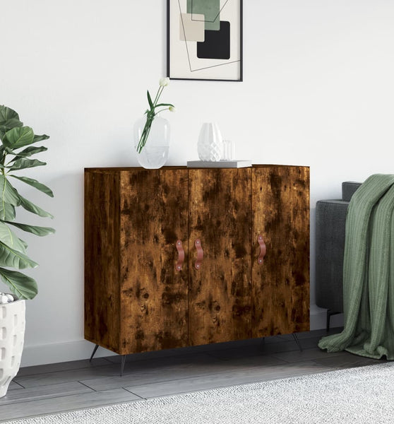 Sideboard Räuchereiche 90x34x80 cm Holzwerkstoff