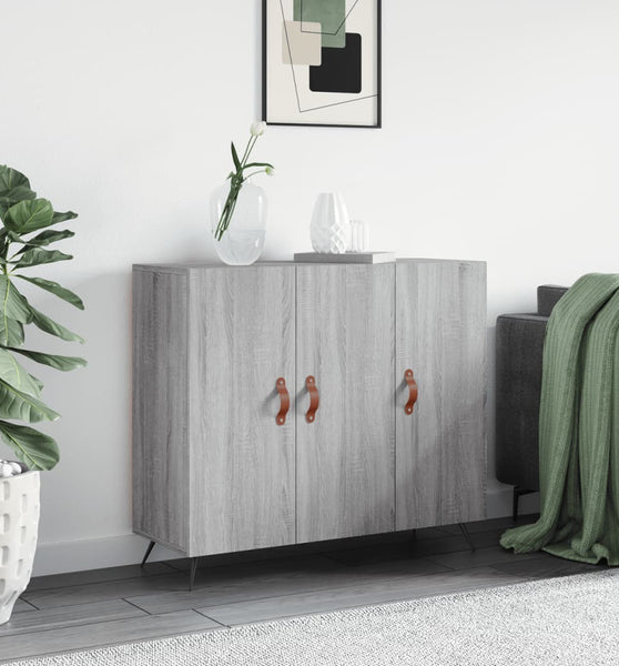 Sideboard Grau Sonoma 90x34x80 cm Holzwerkstoff