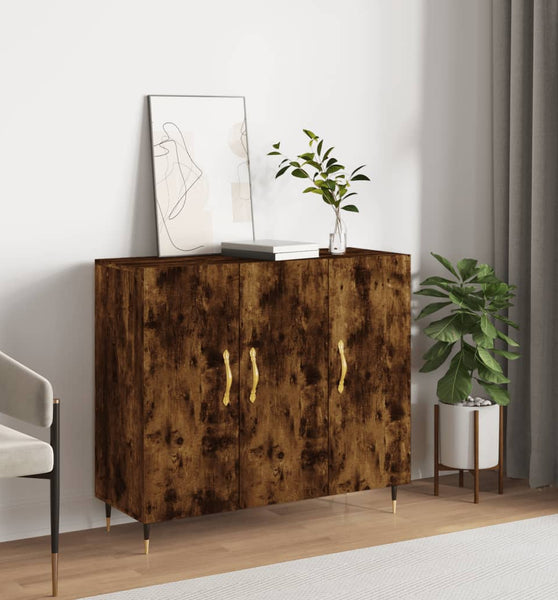 Sideboard Räuchereiche 90x34x80 cm Holzwerkstoff
