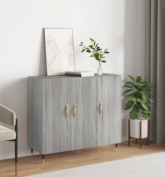 Sideboard Grau Sonoma 90x34x80 cm Holzwerkstoff