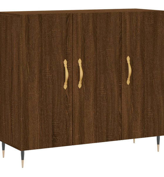 Sideboard Braun Eichen-Optik 90x34x80 cm Holzwerkstoff