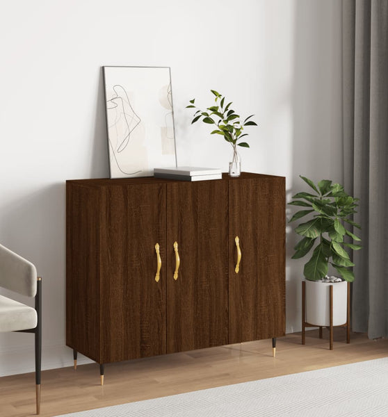 Sideboard Braun Eichen-Optik 90x34x80 cm Holzwerkstoff