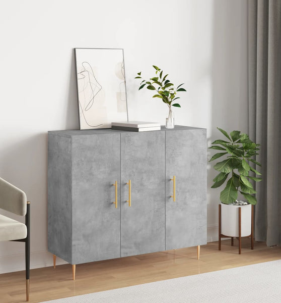Sideboard Betongrau 90x34x80 cm Holzwerkstoff