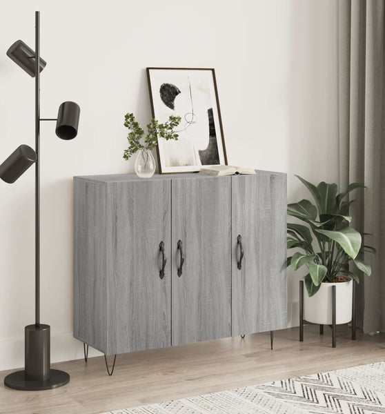 Sideboard Grau Sonoma 90x34x80 cm Holzwerkstoff