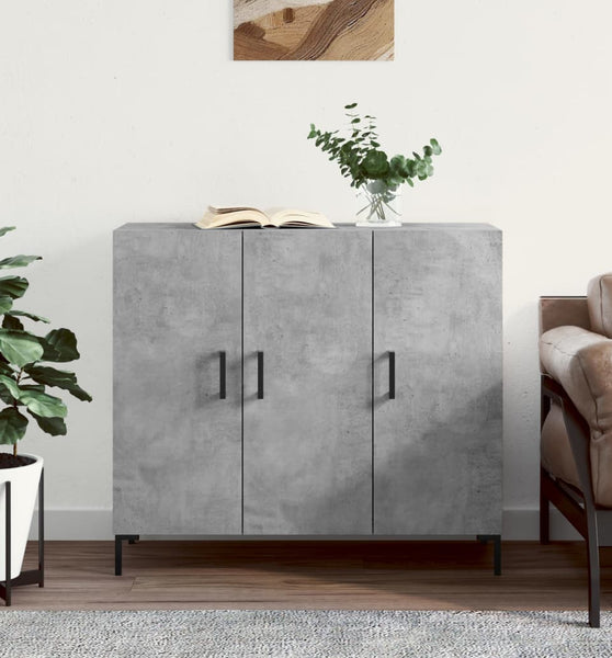 Sideboard Betongrau 90x34x80 cm Holzwerkstoff