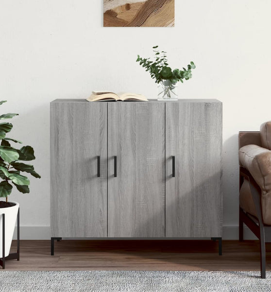 Sideboard Grau Sonoma 90x34x80 cm Holzwerkstoff