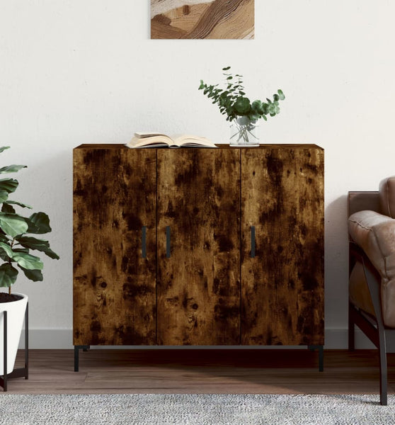 Sideboard Räuchereiche 90x34x80 cm Holzwerkstoff