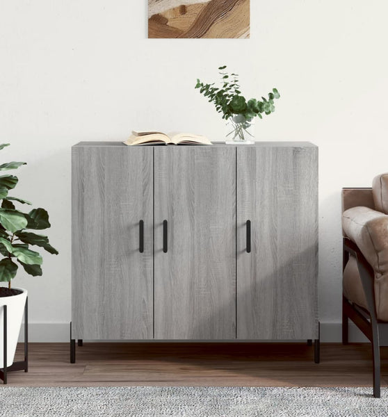 Sideboard Grau Sonoma 90x34x80 cm Holzwerkstoff