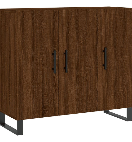 Sideboard Braun Eichen-Optik 90x34x80 cm Holzwerkstoff