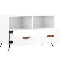 TV-Schrank Hochglanz-Weiß 80x36x50 cm Holzwerkstoff