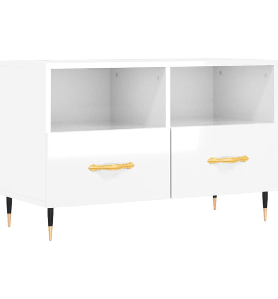 TV-Schrank Hochglanz-Weiß 80x36x50 cm Holzwerkstoff