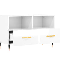 TV-Schrank Hochglanz-Weiß 80x36x50 cm Holzwerkstoff