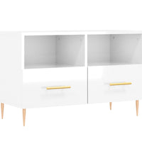 TV-Schrank Hochglanz-Weiß 80x36x50 cm Holzwerkstoff