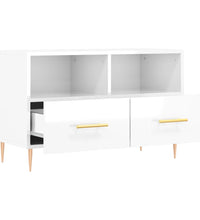 TV-Schrank Hochglanz-Weiß 80x36x50 cm Holzwerkstoff