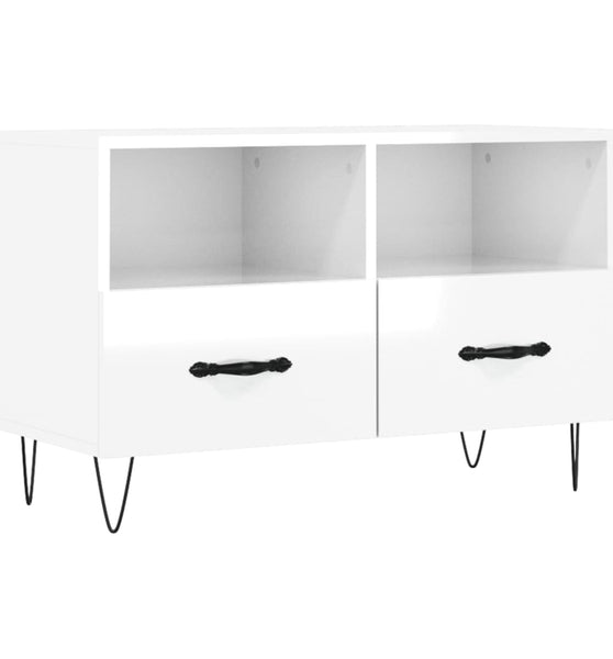 TV-Schrank Hochglanz-Weiß 80x36x50 cm Holzwerkstoff