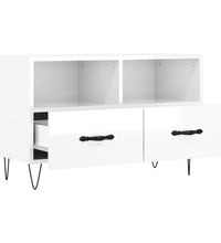 TV-Schrank Hochglanz-Weiß 80x36x50 cm Holzwerkstoff