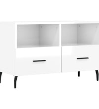 TV-Schrank Hochglanz-Weiß 80x36x50 cm Holzwerkstoff