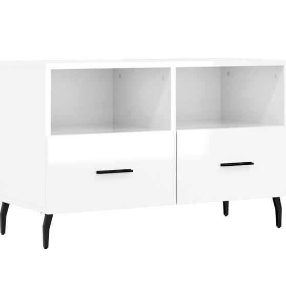 TV-Schrank Hochglanz-Weiß 80x36x50 cm Holzwerkstoff