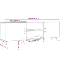 TV-Schrank Weiß 150x30x50 cm Holzwerkstoff