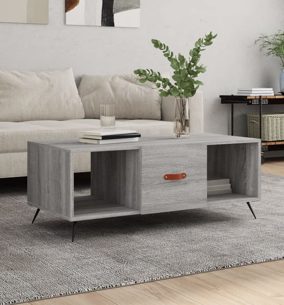 Couchtisch Grau Sonoma 102x50x40 cm Holzwerkstoff
