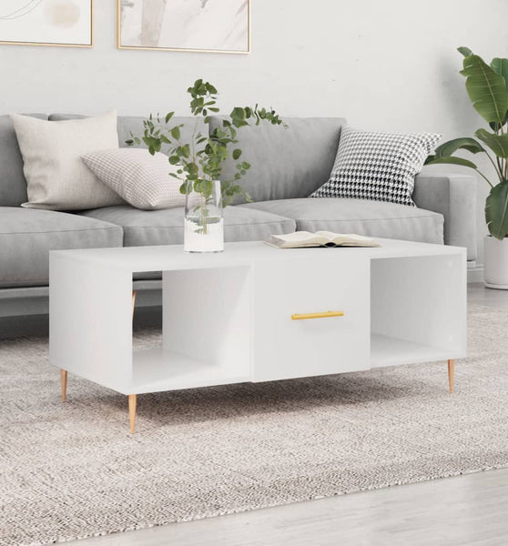 Couchtisch Weiß 102x50x40 cm Holzwerkstoff