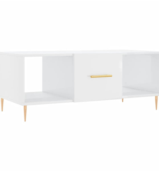 Couchtisch Hochglanz-Weiß 102x50x40 cm Holzwerkstoff