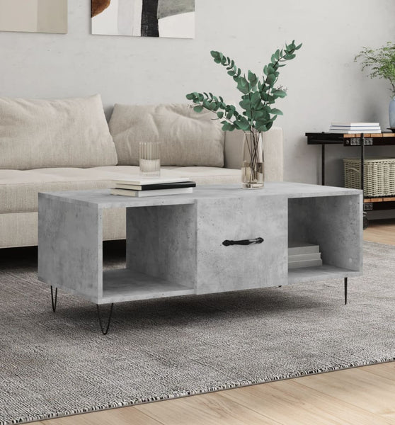 Couchtisch Betongrau 102x50x40 cm Holzwerkstoff
