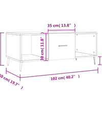Couchtisch Hochglanz-Weiß 102x50x40 cm Holzwerkstoff
