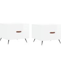 Couchtische 2 Stk. Hochglanz-Weiß 50x50x40 cm Holzwerkstoff