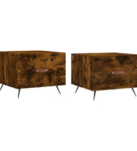 Couchtische 2 Stk. Räuchereiche 50x50x40 cm Holzwerkstoff