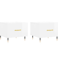 Couchtische 2 Stk. Hochglanz-Weiß 50x50x40 cm Holzwerkstoff