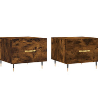 Couchtische 2 Stk. Räuchereiche 50x50x40 cm Holzwerkstoff