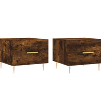 Couchtische 2 Stk. Räuchereiche 50x50x40 cm Holzwerkstoff