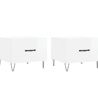 Couchtische 2 Stk. Hochglanz-Weiß 50x50x40 cm Holzwerkstoff