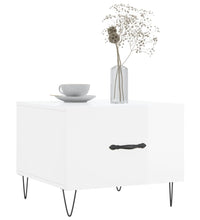 Couchtische 2 Stk. Hochglanz-Weiß 50x50x40 cm Holzwerkstoff