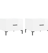 Couchtische 2 Stk. Hochglanz-Weiß 50x50x40 cm Holzwerkstoff