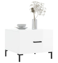 Couchtische 2 Stk. Hochglanz-Weiß 50x50x40 cm Holzwerkstoff