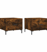 Couchtische 2 Stk. Räuchereiche 50x50x40 cm Holzwerkstoff