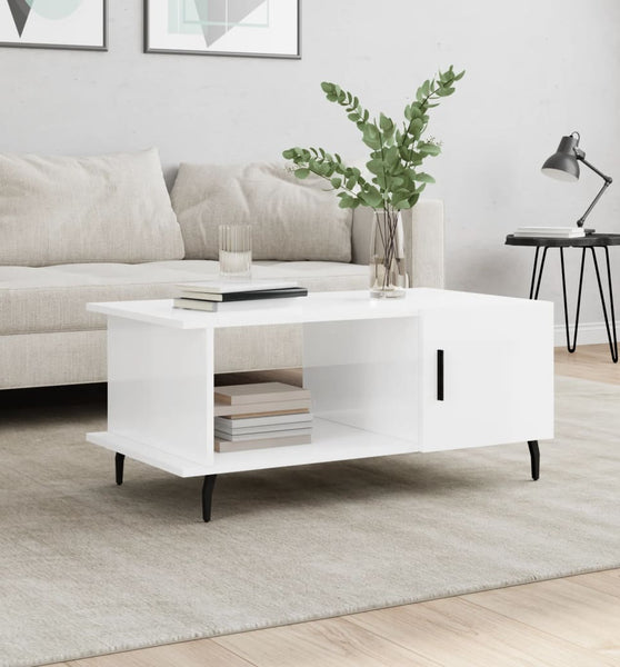 Couchtisch Hochglanz-Weiß 90x50x40 cm Holzwerkstoff
