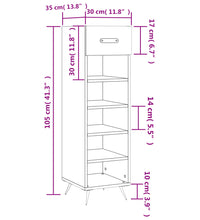 Schuhschrank Grau Sonoma 30x35x105 cm Holzwerkstoff